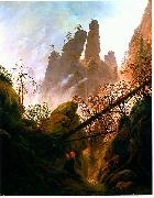 Caspar David Friedrich Felsenlandschaft im de:Elbsandsteingebirge painting